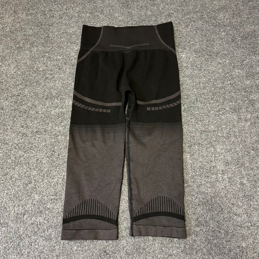 Unbranded Leggings Womens Size S Black Grey Ombre Seamless High Waist Athletic